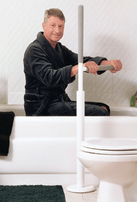 Photo of a bathtub grab bar