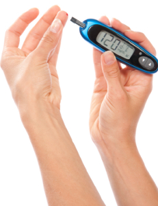 Photo of a blood glucose monitor