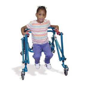 Photo of a girl in a walker