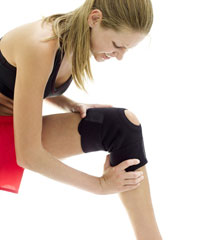 Photo of a woman with a knee brace